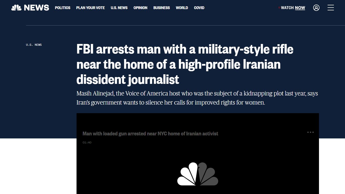 FBI arrests man with a military-style rifle near the home of a high ...